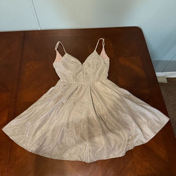 B. Darlin Womens Shimmering Silver Sleeveless Party Dress Size 3/4 - Picture 9 of 12